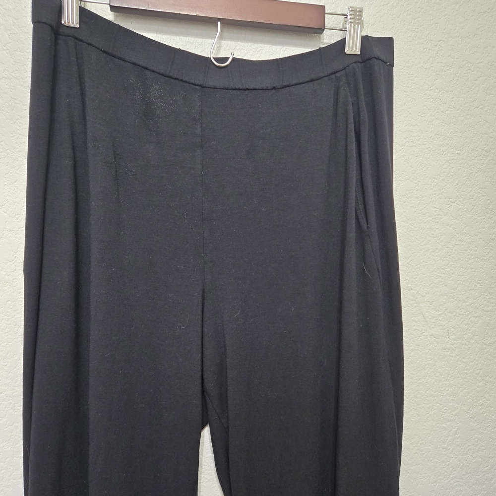 Eileen Fisher Black Sleep Pants Size M - Picture 2 of 10